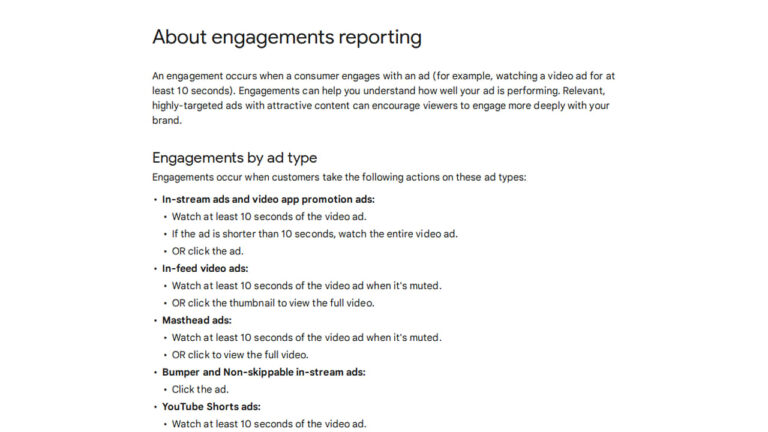 Google Redefines Video Engagements: 10 Seconds Now Required