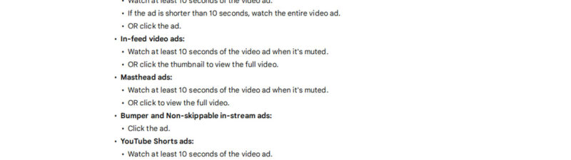 Google Redefines Video Engagements: 10 Seconds Now Required