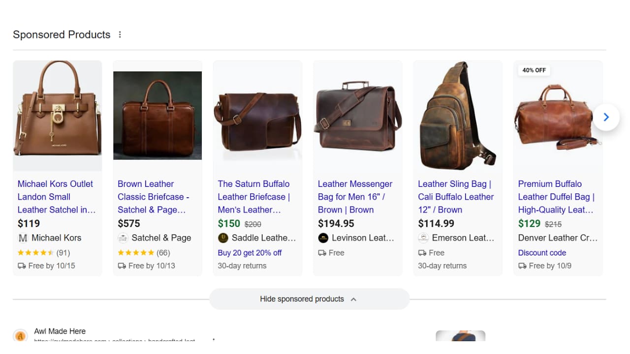 Grey Box Design Tested in Google Shopping Ads