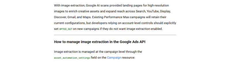 Image Extraction to Be Enabled by Default in Performance Max