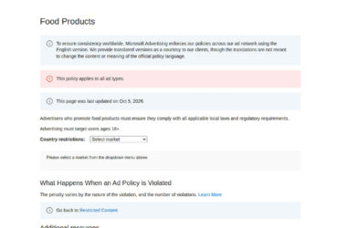 Microsoft Requires 18+ Targeting for Several Restricted Categories