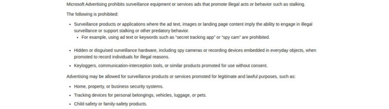 Microsoft Rewrites Surveillance Products Ad Policy
