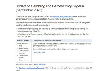 Online Gambling Ads Allowed in Two More Nigerian States