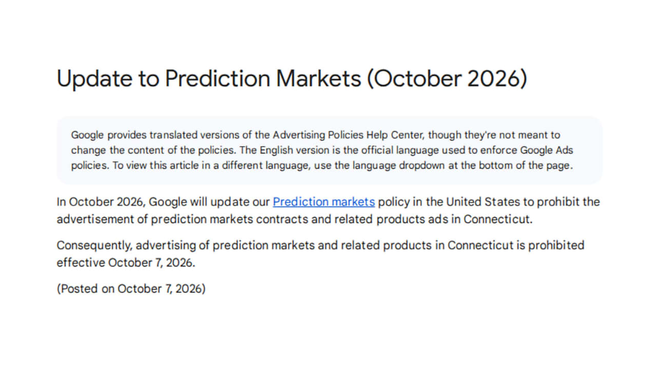 Prediction Markets Advertising Prohibited in Connecticut