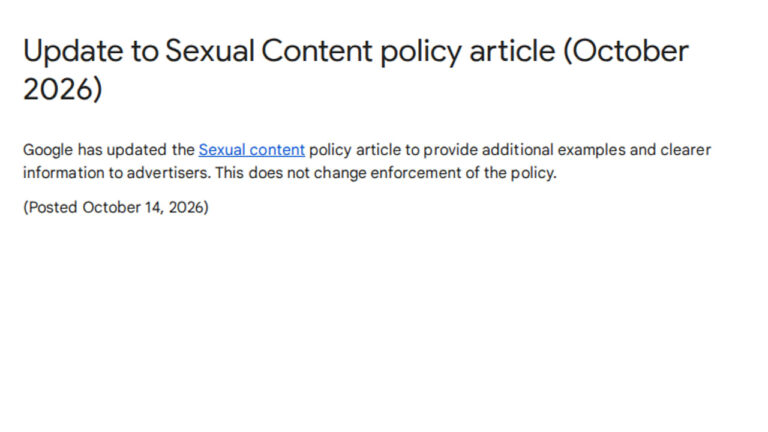 Update to Sexual Content Policy Provides Clearer Guidelines