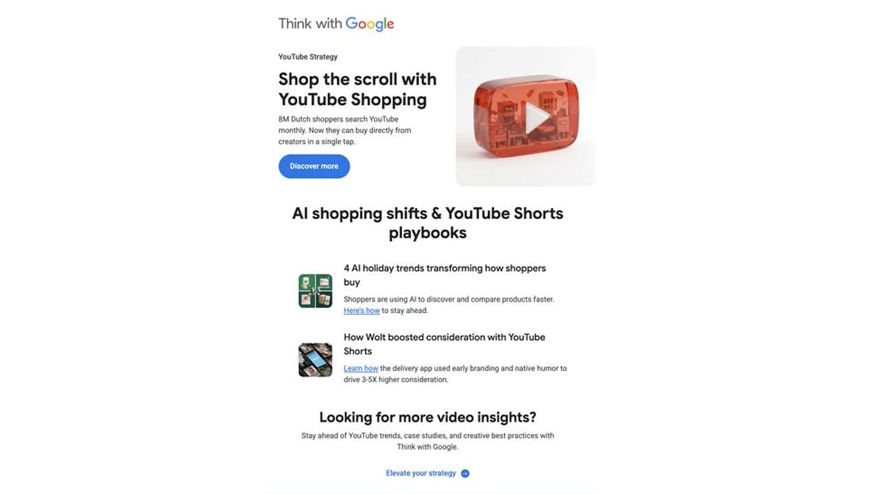YouTube Shopping Arrives in the Netherlands